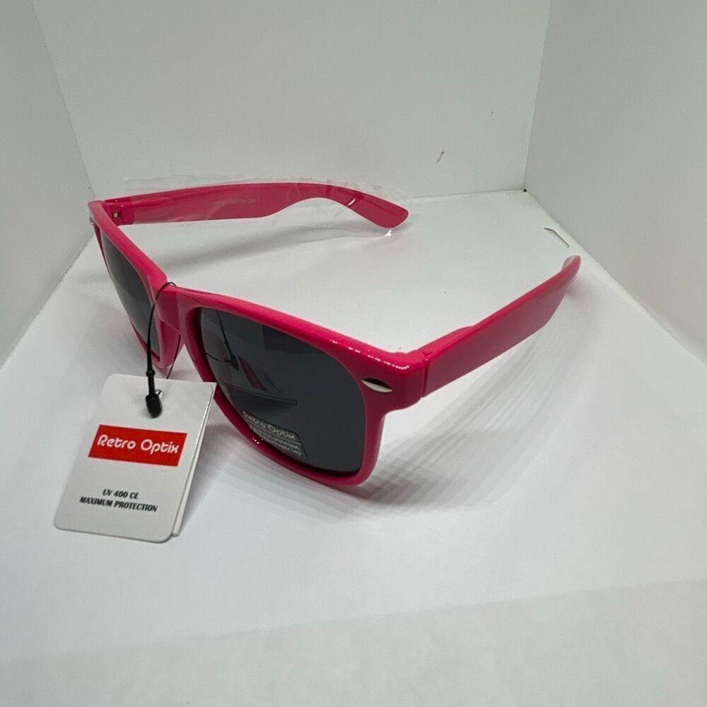 Retro Optix Neon Pink Flex Fit Sunglasses UV400 Smoke lens